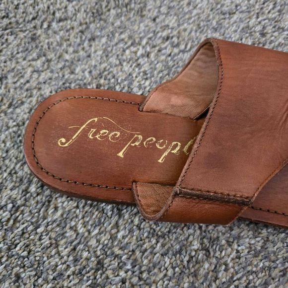 Free People Slides Sandals Women's Size 8.5 Brown Sant Antoni Leather - Picture 4 of 7